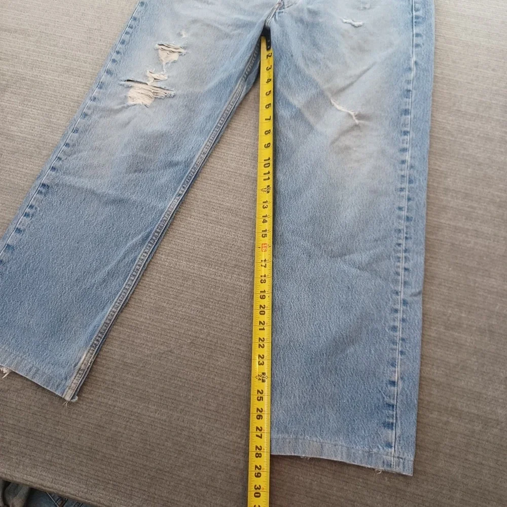 Levis 501XX Jeans‎ Mens 36x28 Light Wash Button Fly Distressed Straight Leg